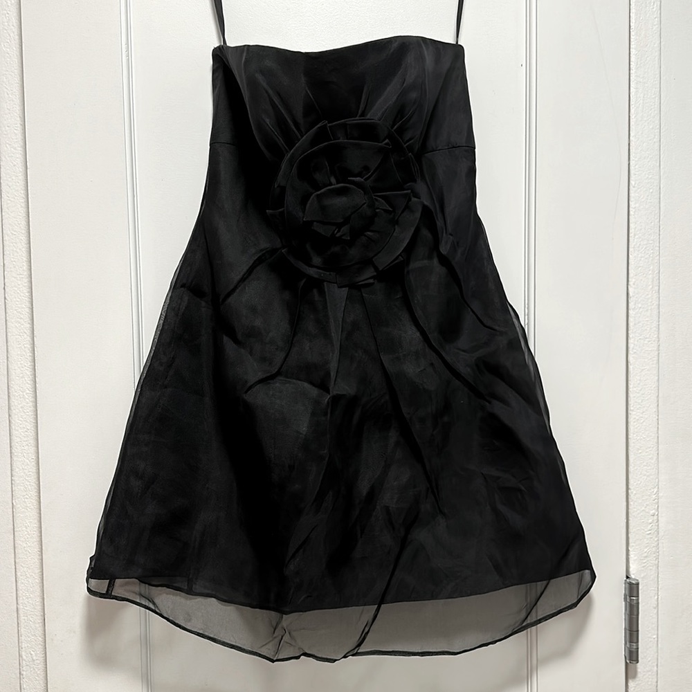 Melissa Sweet Rosebud Black Strapless Dress